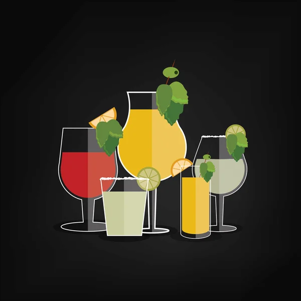 Cocktail drink glas afbeelding — Stockvector
