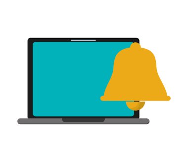 bilgisayar ve bell bildirim simgesi