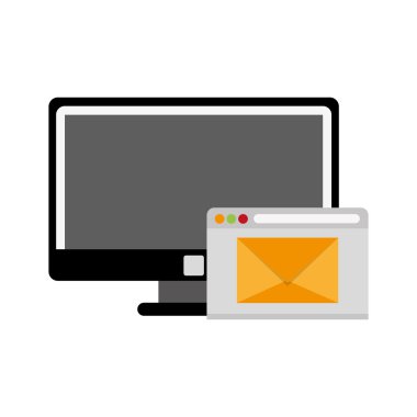 bilgisayar ve zarf simgesi