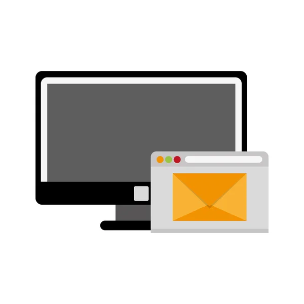 Computer und Briefumschlag — Stockvektor