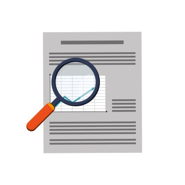 grafik grafik ve Büyüteç simgesi