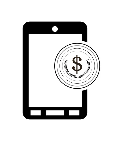 Moderní mobil a mince ikona — Stockový vektor