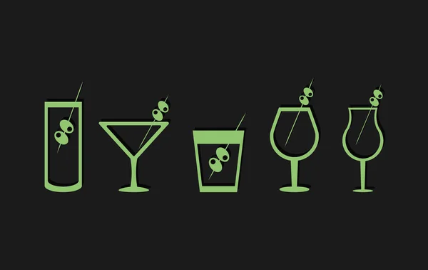 Cocktailgetränk Glas Bild — Stockvektor