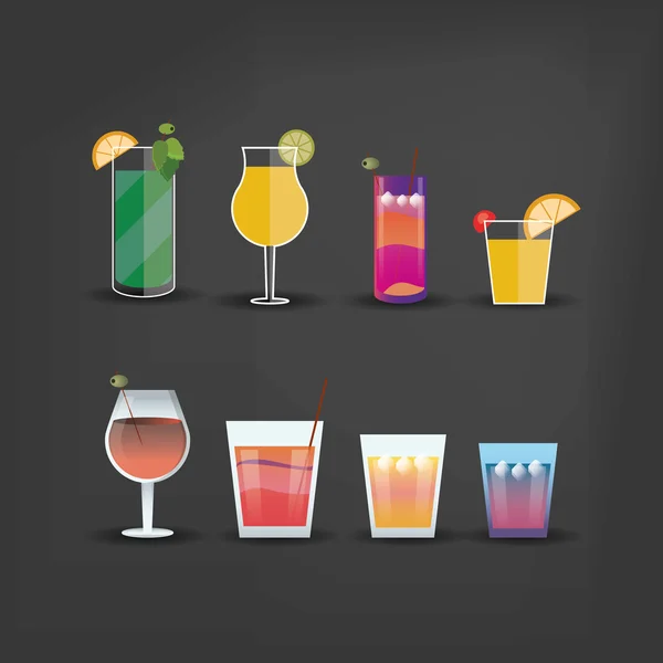 Cocktail drink glass  image — Stock Vector