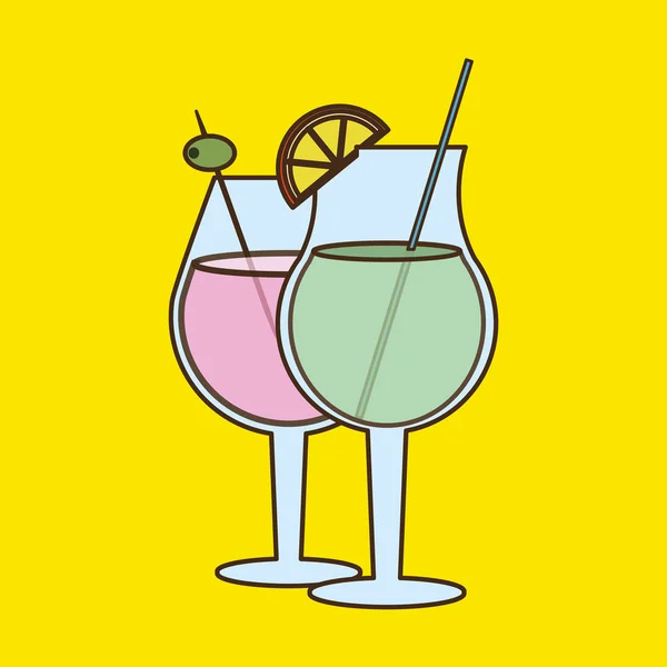 Cocktail boisson verre image — Image vectorielle