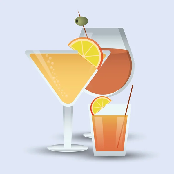Cocktail drink glass  image — Stock Vector