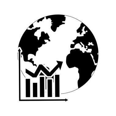 Dünya Küre ve grafik grafik simgesini