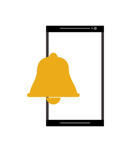 Moderna icona di notifica cellulare e campanello — Vettoriale Stock