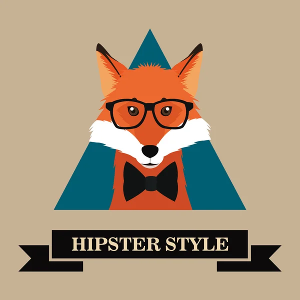 Imagem de raposa estilo hipster —  Vetores de Stock