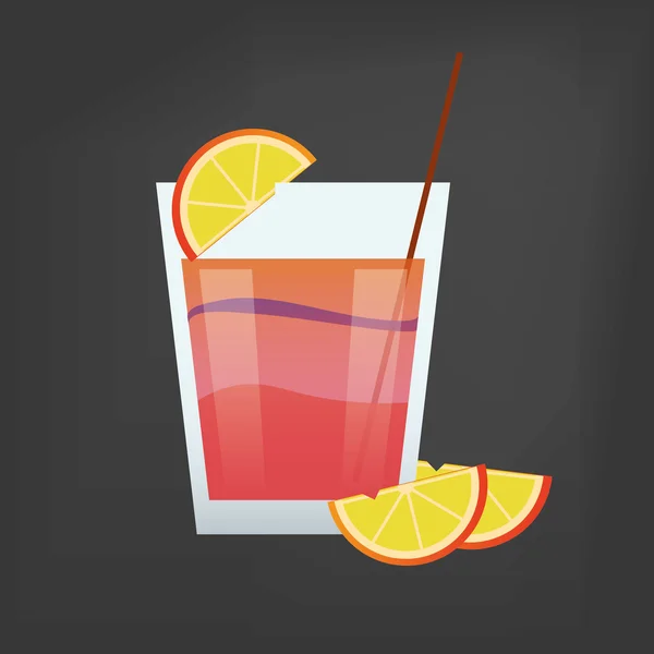 Cocktail bere immagine di vetro — Vettoriale Stock