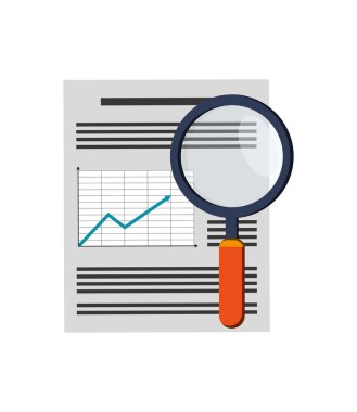 grafik grafik ve Büyüteç simgesi