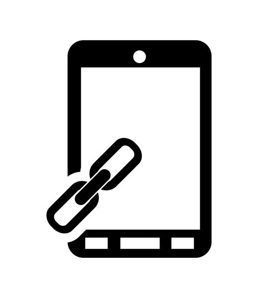 Сучасний мобільний телефон і значок посилання — стоковий вектор