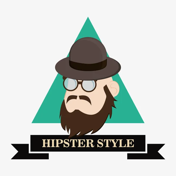 Hipster moda hombre emblema imagen — Archivo Imágenes Vectoriales