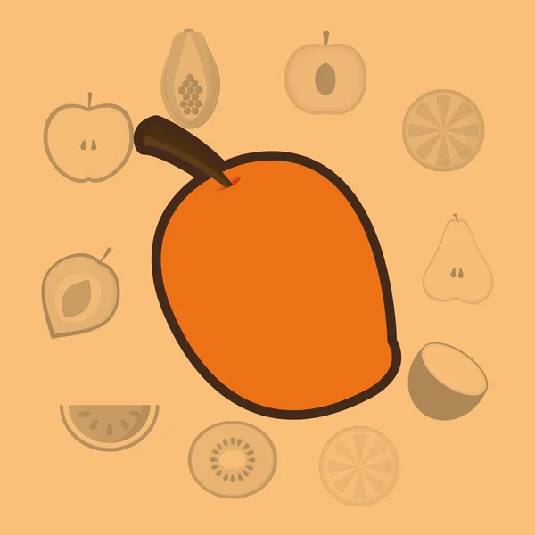 Imagen de iconos de alimentos saludables — Vector de stock