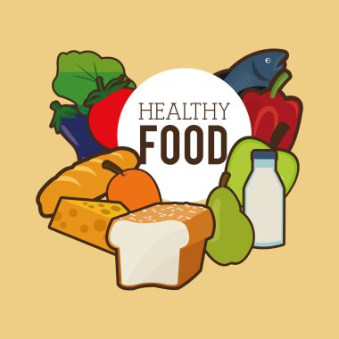 çeşitli sağlıklı gıda simgeler amblemi