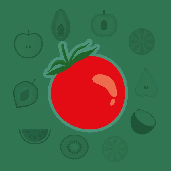 Imagen de iconos de alimentos saludables — Vector de stock