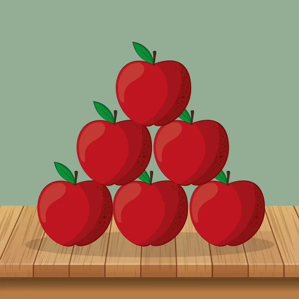 Яблоки иконки здоровой пищи изображения — стоковый вектор