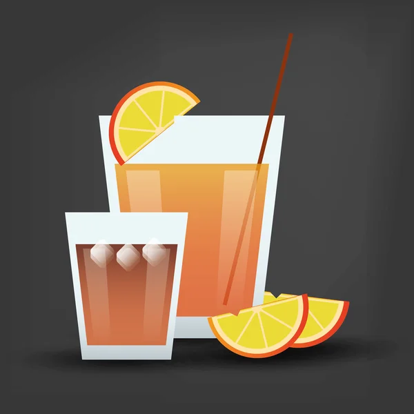 Cocktail drink glas afbeelding — Stockvector