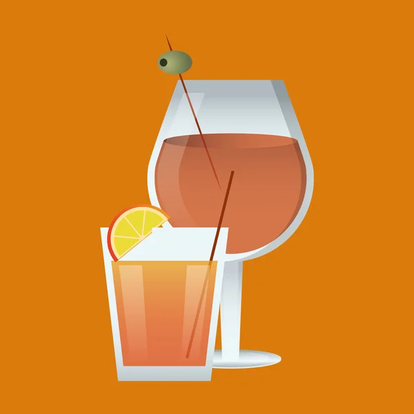 Bebida cocktail imagem de vidro — Vetor de Stock