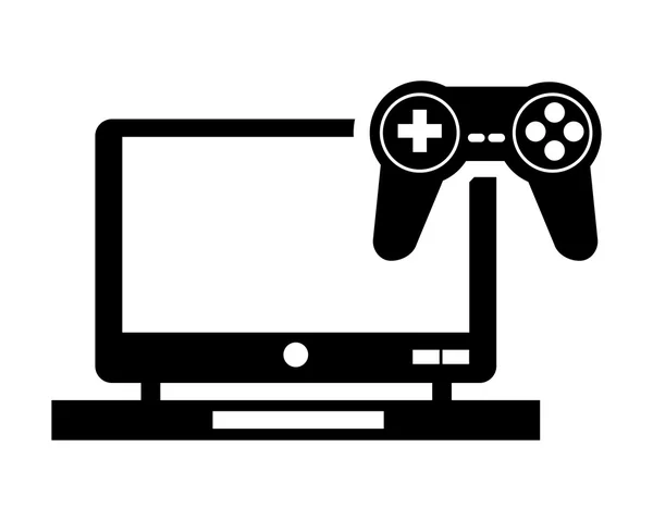 Icona del laptop e del controller di gioco — Vettoriale Stock