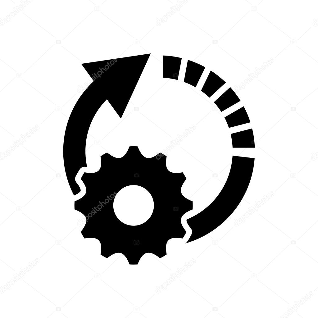 Circle arrow and gear icon â Stock Vector © jemastock #123624460