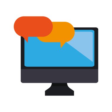 bilgisayar monitörü ve konuşma kabarcıklar kutsal kişilerin resmi