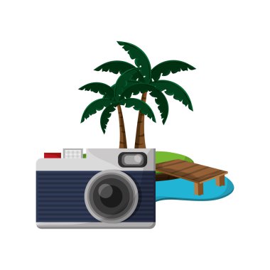 tropik ada ve kamera simgesi