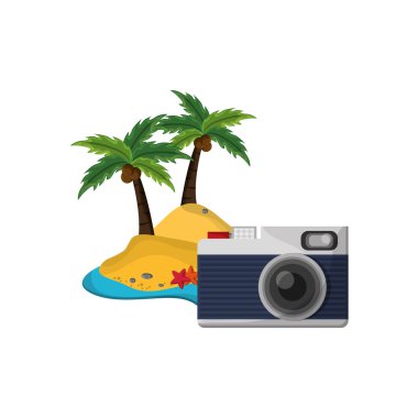 tropik ada ve kamera simgesi