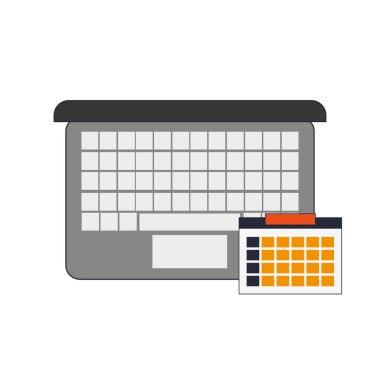 bilgisayar ve takvim simgesi