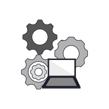 Dişliler ve bilgisayar kutsal kişilerin resmi