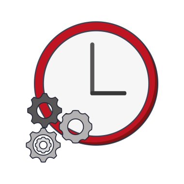 duvar saati ve dişli simgesini