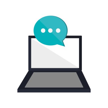 bilgisayar ve konuşma balonu simgesinin