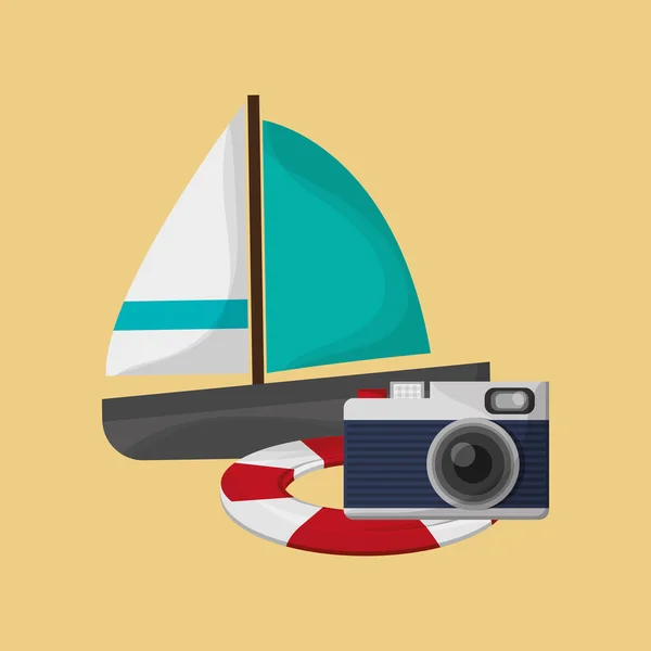 假期旅行图标图像的相机 — 图库矢量图片