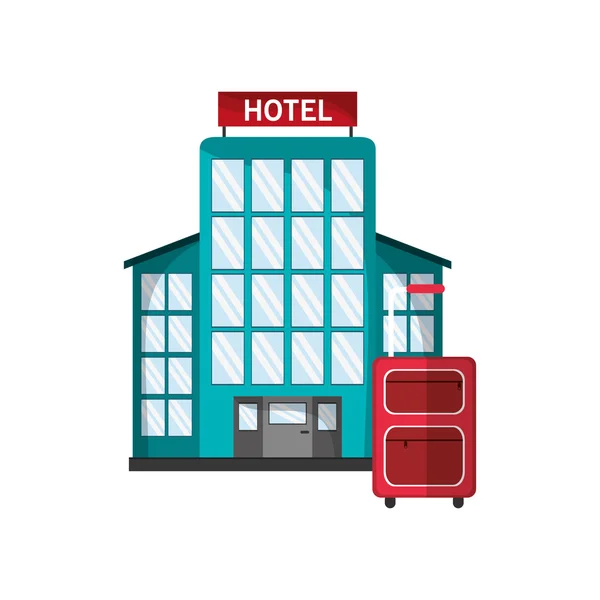 Hotel and suitcase  icon — Stock Vector