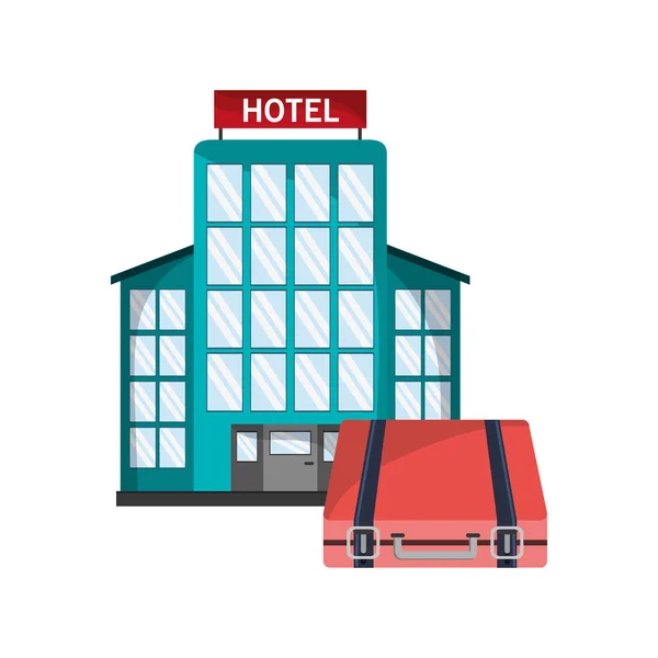 Pictogram Hotel en koffer — Stockvector