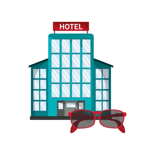 Hotel und Sonnenbrille — Stockvektor