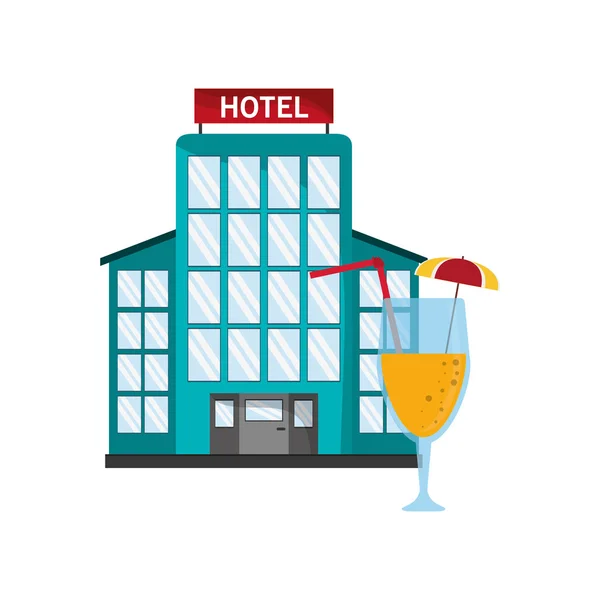 Ícone de hotel e coquetel — Vetor de Stock
