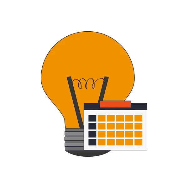 Vanlig glödlampa och kalender-ikonen — Stock vektor