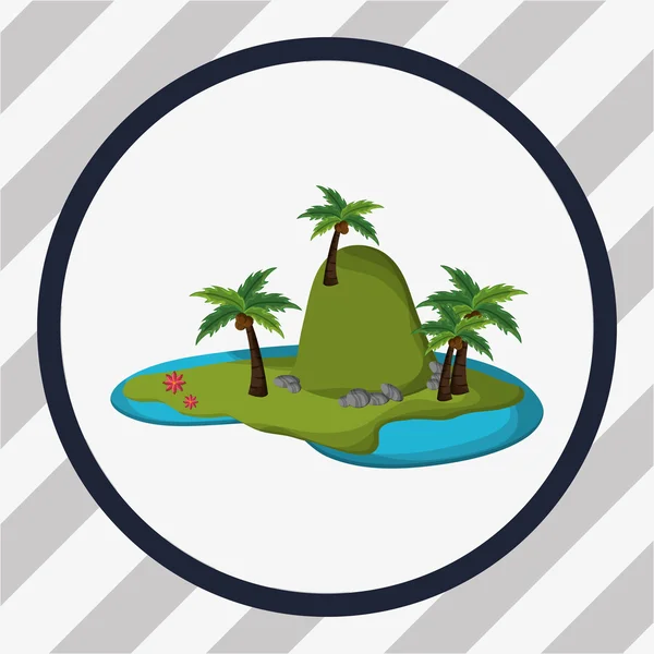 Imagen emblema de la isla — Vector de stock