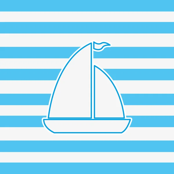 Sail boat emblem image — Stock Vector