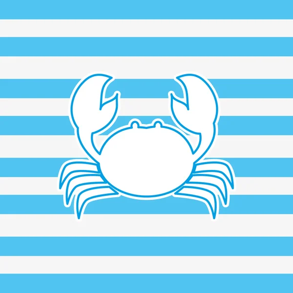 Gambar lambang nautikal kepiting - Stok Vektor