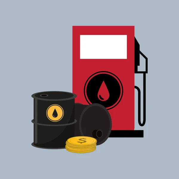 Αντλία αερίου με το πετρέλαιο που σχετίζονται με εικονίδια εικόνας — Διανυσματικό Αρχείο