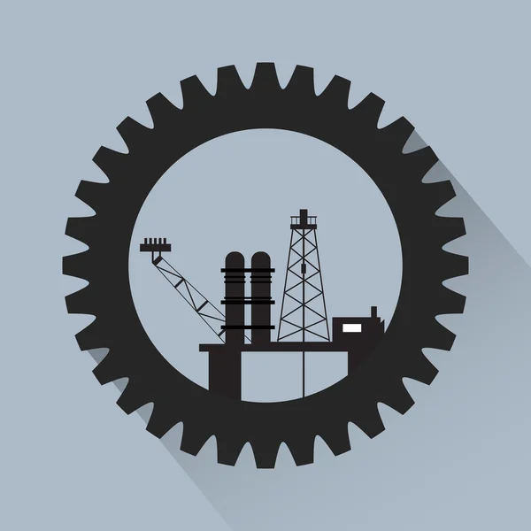 Эмблема, связанная с добычей и переработкой нефти — стоковый вектор