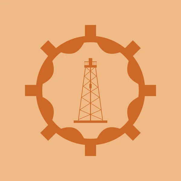 Emblème des icônes liées à l'extraction et au raffinage de pétrole — Image vectorielle