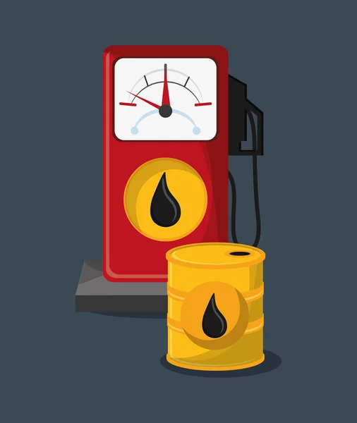 Bomba de gás com imagem de ícones relacionados com petróleo — Vetor de Stock