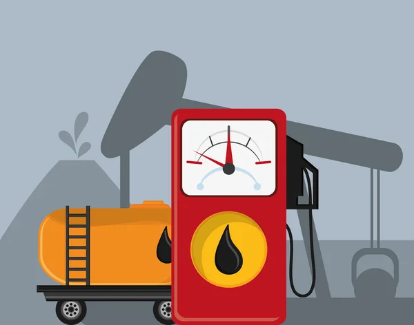 Wydobycie ropy naftowej i udoskonalenia związane z obrazu ikony — Wektor stockowy