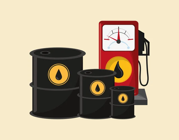 Bomba de gás com imagem de ícones relacionados com petróleo — Vetor de Stock