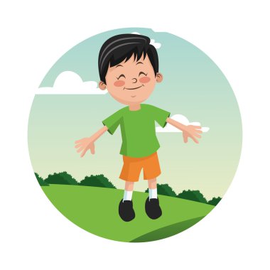 Çocuk çocuk karikatür tasarım