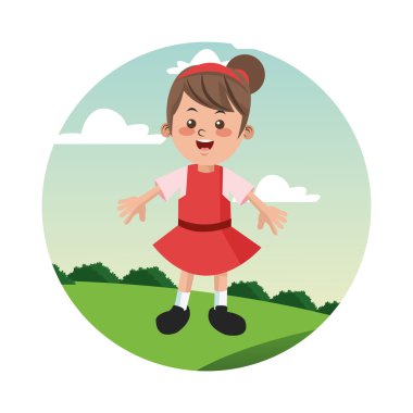 Kız çocuk karikatür tasarım