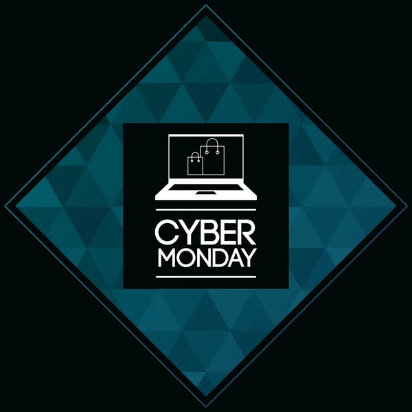 Laptop ja cyber maanantai suunnittelu — vektorikuva